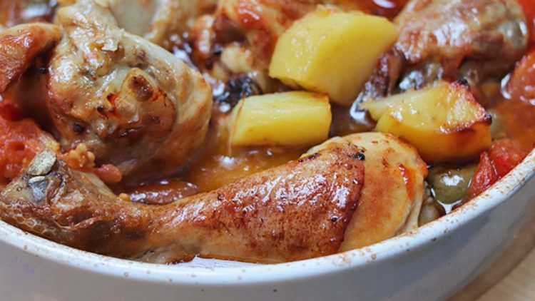 poulet aux pommes de terre et olives