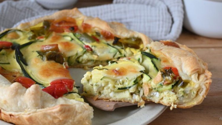 tarte aux poivrons et aux courgettes