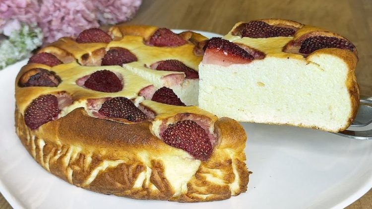 gâteau léger ricotta fraises   